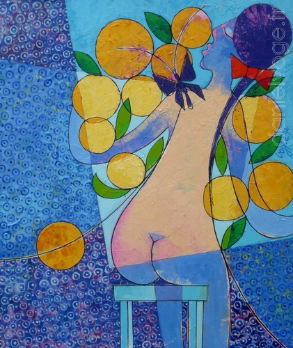 Hortense et ses fleurs (1994), 46x55cm